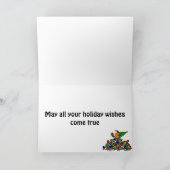 ライトが付いているおもしろいなビーバーのクリスマスのダム シーズンカード (内部)