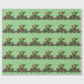 ライトが付いているおもしろいなビーバーのクリスマスのダム ラッピングペーパー (フラット)