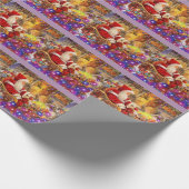 ライトが付いているサンタ ラッピングペーパー (角)