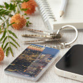 ライトが付いているボストンの建物は道で引きずります キーホルダー (正面右)