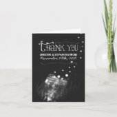 ライトが入ったメイソンジャー 夢のようなウェディング サンクスカード サンキューカード (正面)