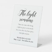 ライトが手書き追悼式を終了 台座サイン (正面)