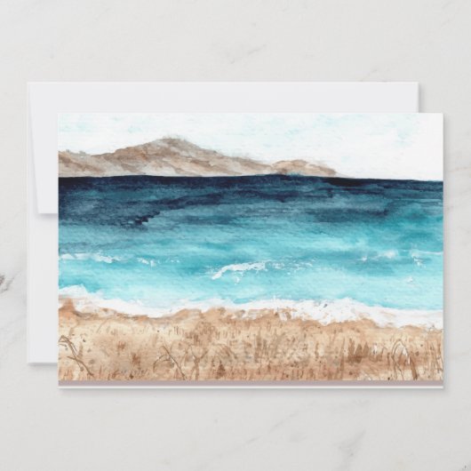 ライトが輝くトロピカルビーチ Save the Date 招待状 (裏面)