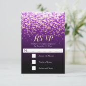 ライトきらめくパープルウェディングRSVP 出欠カード (スタンド正面)