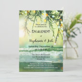 ライトきらめくビーチフォト婚約パーティ 招待状 (スタンド正面)