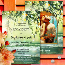 ライトきらめくビーチフォト婚約パーティ