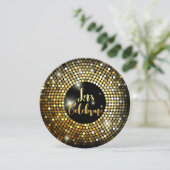 ライトきらめく金ゴールドグリッターナイトパーティー招待状 招待状 (スタンド正面)