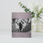 ライトきらめくMauve Photo日付の保存 招待状 (スタンド正面)