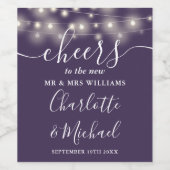 ライトさんとミセスの素敵な紫の結婚式にお祝いを ワインラベル (シングルラベル)