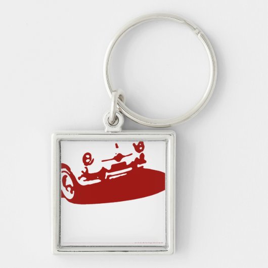 ライトでえんじ色フィアット600の詳細- キーホルダー (正面)