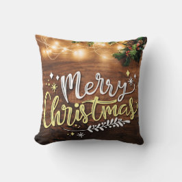 ライトでクリスマスを楽しむ クッション