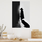 ライトとシャドウの間：ミニマルなシルエット ポスター (キッチン)