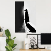 ライトとシャドウの間：ミニマルなシルエット ポスター (ホームオフィス)