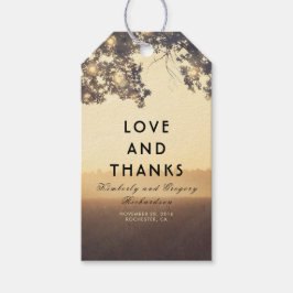 ライトとツリーの素朴結婚枝 ギフトタグ