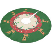 ライトとトナカイのクリスマスツリースカート ブラッシュドポリエステルツリースカート (アングル)