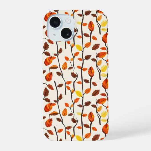 ライトな落ち葉の模様 iPhone 15ケース (裏面)