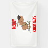 ライトに絡まる 横断幕 (縦)