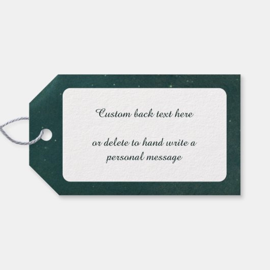 ライトのある夜のヴィンテージクリスマスツリー ギフトタグ (裏面横)