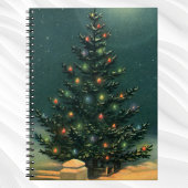 ライトのある夜のヴィンテージクリスマスツリー ノートブック