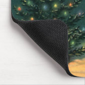 ライトのある夜のヴィンテージクリスマスツリー マウスパッド (コーナー)