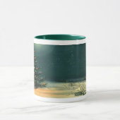 ライトのある夜のヴィンテージクリスマスツリー マグカップ (中央)