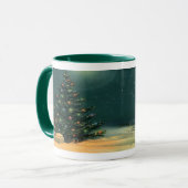 ライトのある夜のヴィンテージクリスマスツリー マグカップ (正面左)