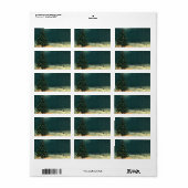 ライトのある夜のヴィンテージクリスマスツリー ラベル (フルシート)