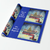 ライトのクリスマスのボート ラッピングペーパー (アンロールド)