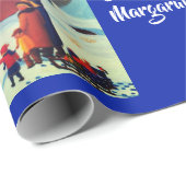 ライトのクリスマスのボート ラッピングペーパー (ロールコーナー)