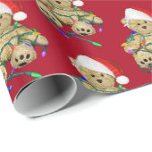 ライトのクリスマス テディベア ラッピングペーパー (ロールコーナー)