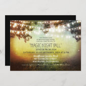 ライトのストリングが付いた素朴なプロムの招待状 招待状 (正面/裏面)