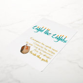 ライトのハヌカー（ユダヤ教の祭り） 箔招待状 (回転した状態)