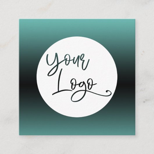 ライトのロカスタムゴをティール（緑がかった色）ブラックに追加 スクエア名刺 (正面)