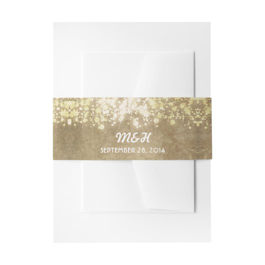 ライトの一連-グリッターのヴィンテージの結婚指輪 招待状ベリーバンド (正面例)