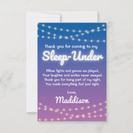 ライトの上で半分睡眠の下でパーティー サンキューカード