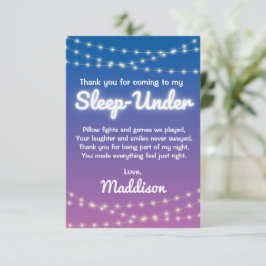 ライトの上で半分睡眠の下でパーティー サンキューカード