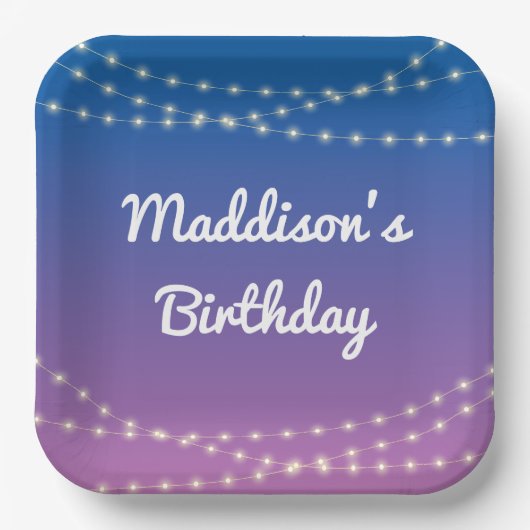 ライトの上で半分睡眠の下でパーティー ペーパープレート (正面)