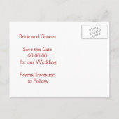 ライトの列，スノーフレーク結婚式の日付を保存 案内ポストカード (裏面)