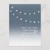 ライトの文字列アウトドア夕べ日付の保存 案内ポストカード (正面)