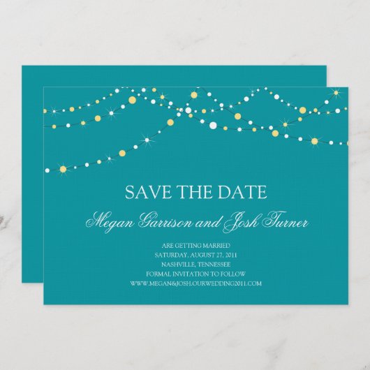 ライトの文字列日付を保存 招待状 (正面/裏面)