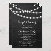 ライトの文字列Chalkboard背景 招待状 (正面/裏面)