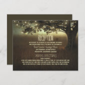 ライトの木のログハウスのようなウェディングレセプション エンクロージャーカード (正面/裏面)