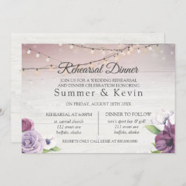 ライトの木製ストリングピーニーリハーサルディナー 招待状