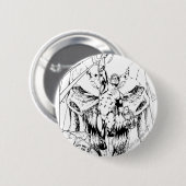 ライトの流れが付いている緑のランタン 缶バッジ (正面&裏面)