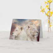 ライトの白いライオンArtCardの精神 カード (黄色い花)