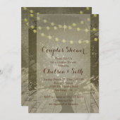 ライトの背景の素朴列 招待状 (正面/裏面)