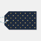 ライトの青い列のフェイク金ゴールド応援 ギフトタグ (裏面横)