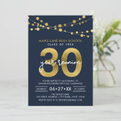 ライトの青い糸で飾る30周年同窓会 招待状 (スタンド正面)