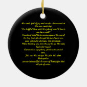 ライトは暗闇、詩に沈みました セラミックオーナメント (裏面)