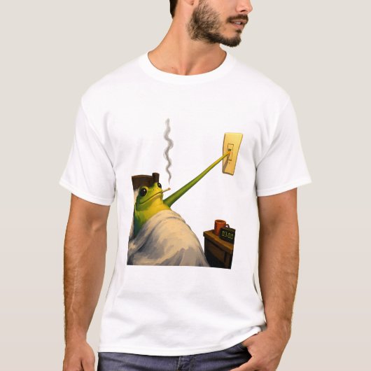 ライトは消えたのにまだ起きてる Tシャツ (正面)